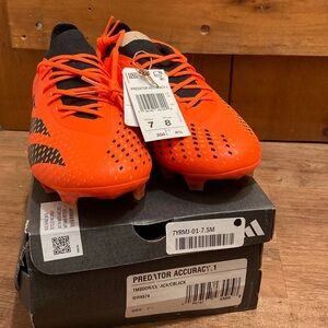 NIB Adidas Predator Accuracy .1 Bright Orange Soccer Cleats with Black Accents